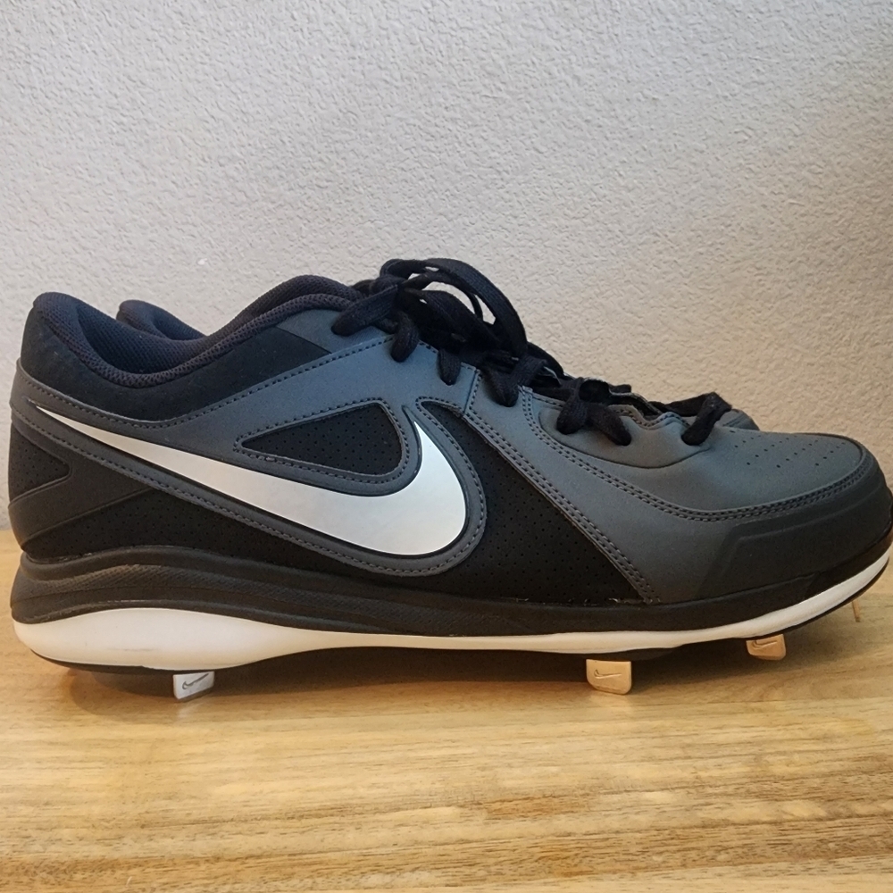 Nike Air Mens Black MVP Pro Metal Baseball Cleats Low Top Black White Size 14